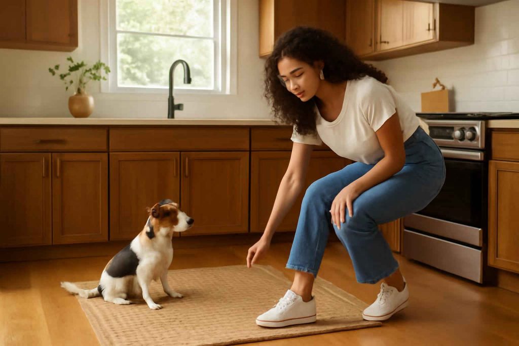 Tapete de sisal natural em cozinha moderna